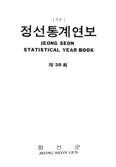 제20회 정선군 통계연보(1981년)